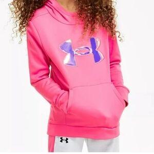 Under Armour Pink and Purple Kids' Fleece Hoodie